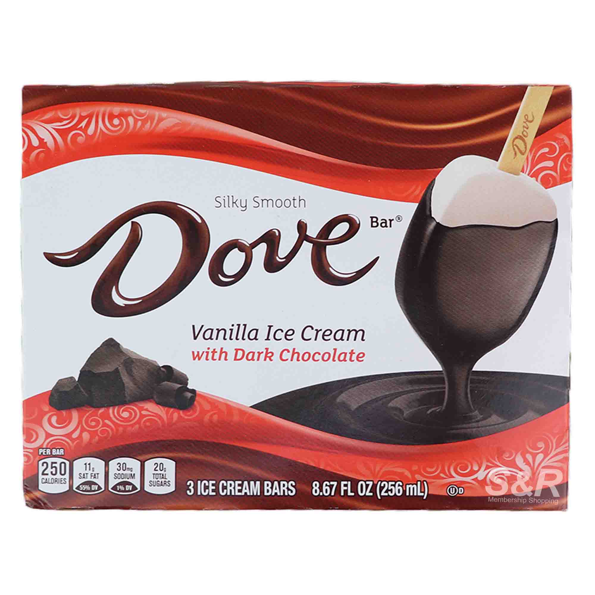 Dove Bar Dark Chocolate Vanilla Ice Cream 3pcs Dove Bar Dark Chocolate Vanilla Ice Cream 3pcs